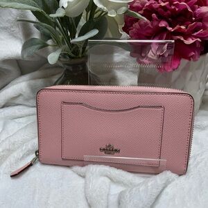 Coach Light Pink Zip-Around Wallet
